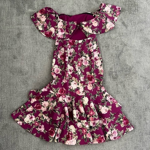 Fame & Partners The Sasha Spiced Berry Off Shoulder Dress - Picture 9 of 11